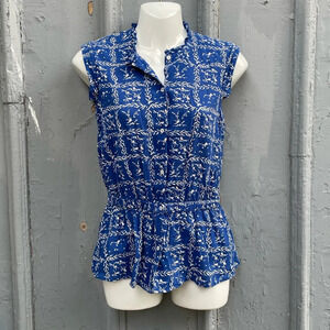 & Other Stories Cotton Patterned Blouse,  size 4